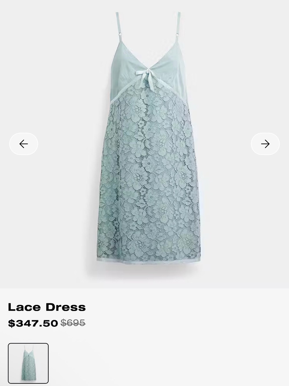 Coach Light Blue Dress with Bow Detail